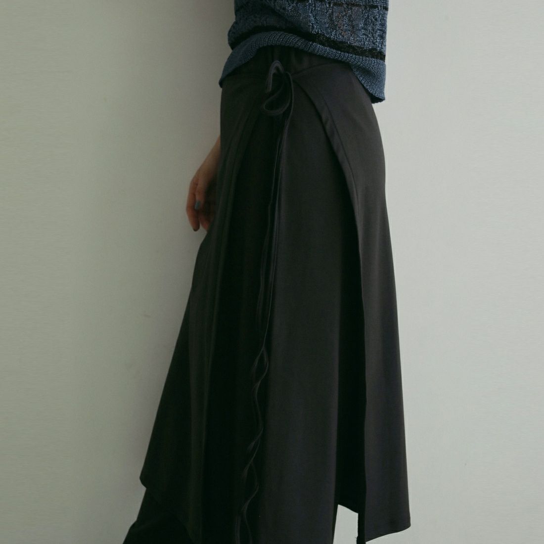 anuke [アンヌーク] レイヤードカットパンツ [62510722] BLK