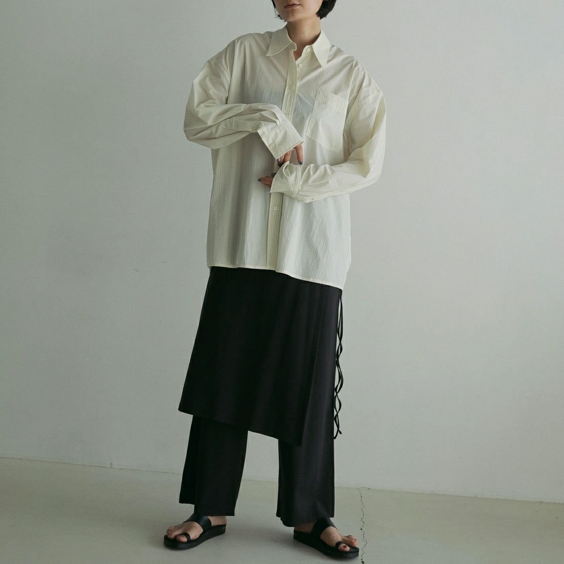 anuke [アンヌーク] レイヤードカットパンツ [62510722] BLK