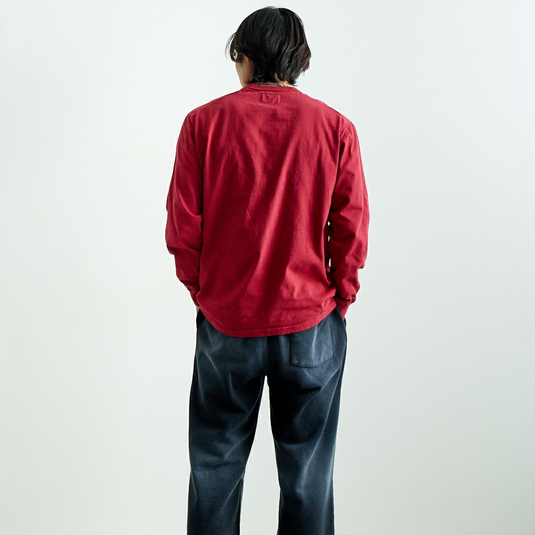 THE NORTH FACE PURPLE LABEL [ザ ノースフェイス パープルレーベル] 7oz ロングスリーブTシャツ [N25SI101] CO CR/OW &&モデル身長：179cm 着用サイズ：M&&