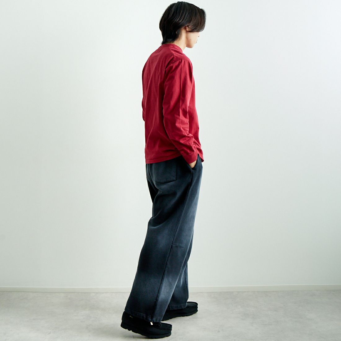 THE NORTH FACE PURPLE LABEL [ザ ノースフェイス パープルレーベル] 7oz ロングスリーブTシャツ [N25SI101] CO CR/OW &&モデル身長：179cm 着用サイズ：M&&