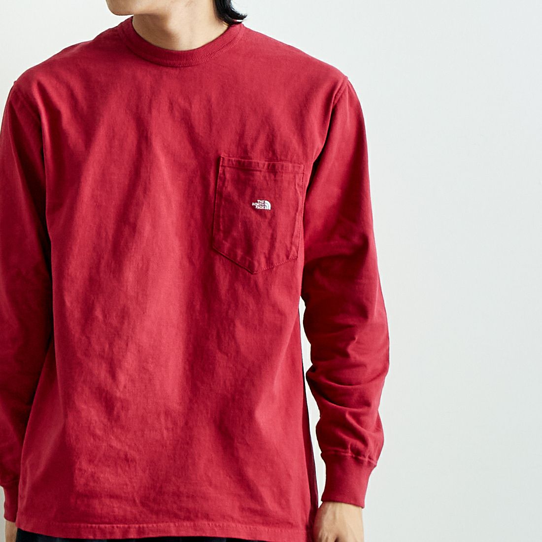 THE NORTH FACE PURPLE LABEL [ザ ノースフェイス パープルレーベル] 7oz ロングスリーブTシャツ [N25SI101] CO CR/OW &&モデル身長：179cm 着用サイズ：M&&