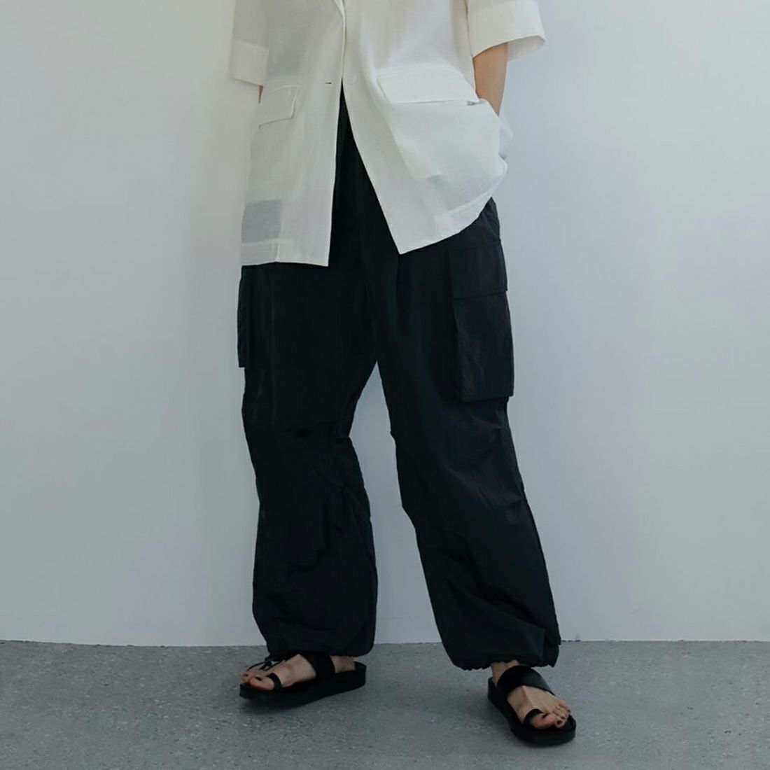 anuke [アンヌーク] ナイロンカーゴパンツ [62510703] BLK