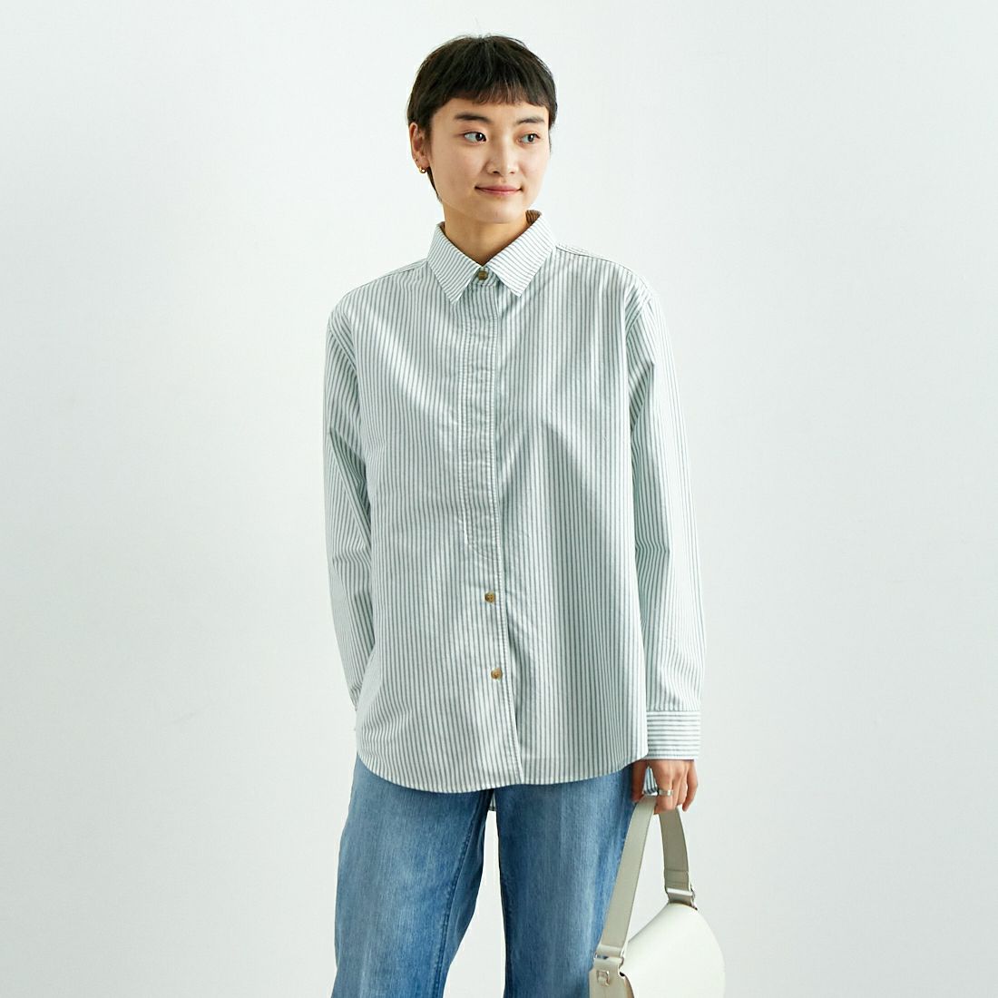 WHT/GRN&&モデル身長：160cm 着用サイズ：F&&