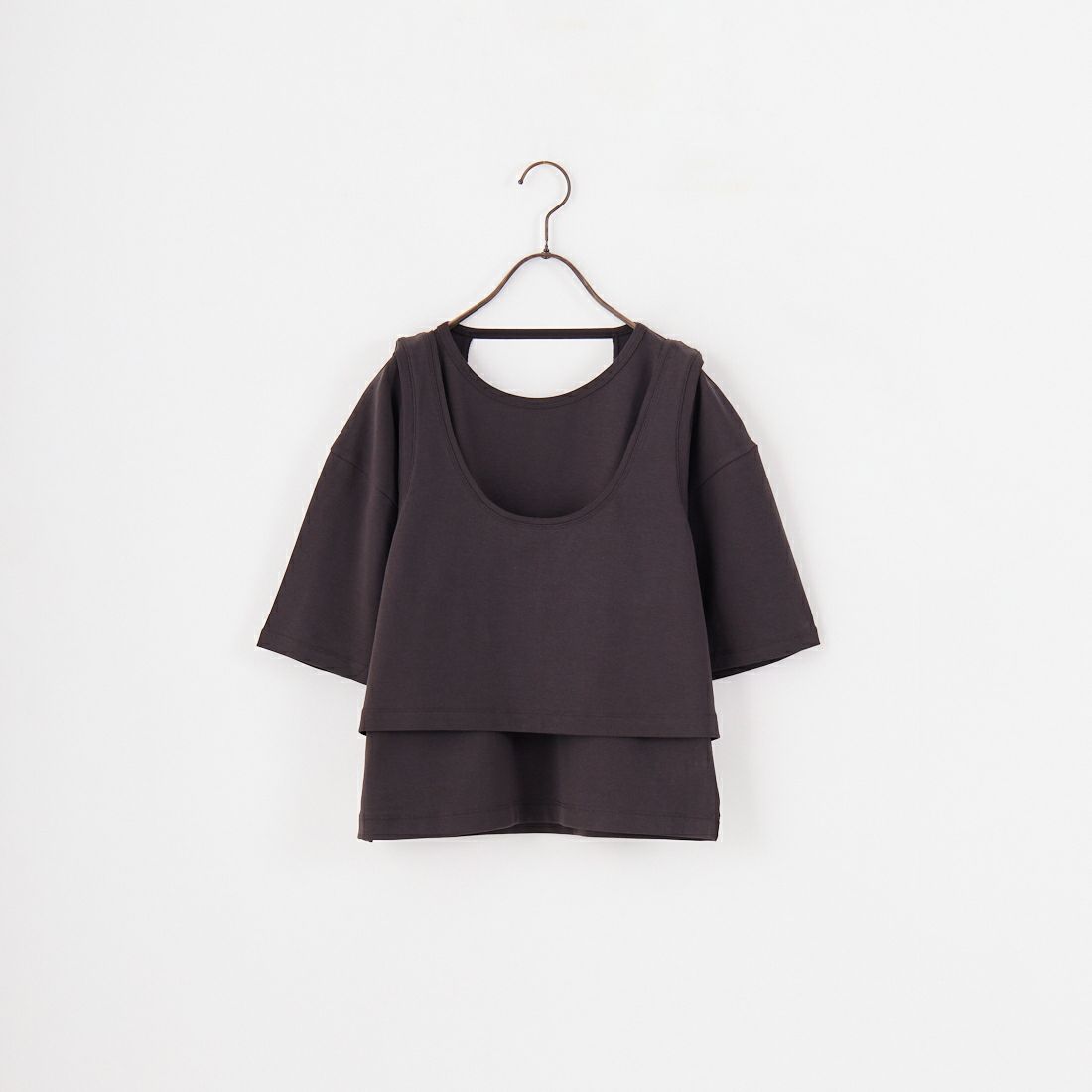 anuke [アンヌーク] レイヤードカットTシャツ [62510623] BLK