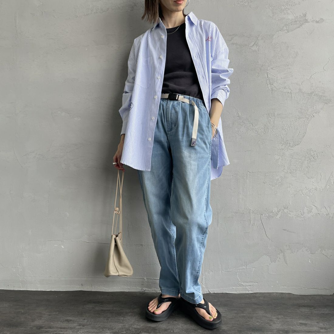 GRAMiCCi [グラミチ] 別注 エブリデイ ストレッチデニムパンツ [GUP5-S2051-JF] M.USED &&モデル身長：158cm 着用サイズ：S&&