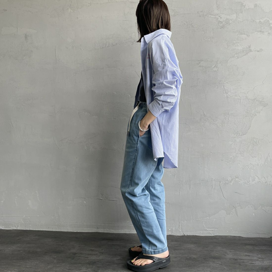 GRAMiCCi [グラミチ] 別注 エブリデイ ストレッチデニムパンツ [GUP5-S2051-JF] M.USED &&モデル身長：158cm 着用サイズ：S&&