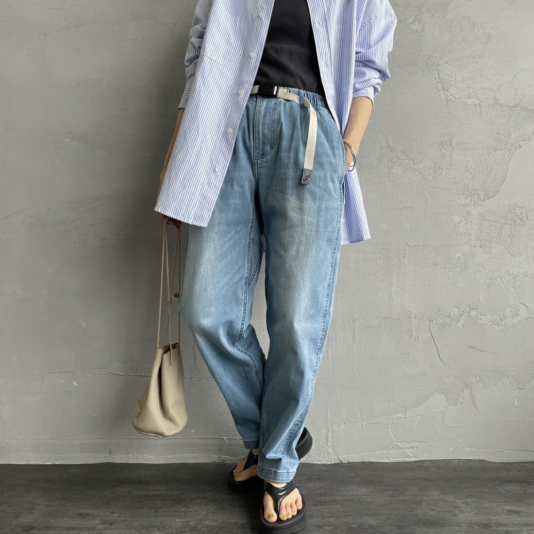 GRAMiCCi [グラミチ] 別注 エブリデイ ストレッチデニムパンツ [GUP5-S2051-JF] M.USED &&モデル身長：158cm 着用サイズ：S&&