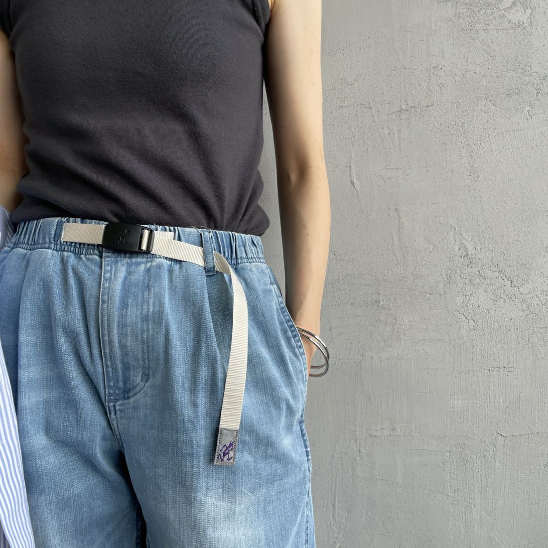 GRAMiCCi [グラミチ] 別注 エブリデイ ストレッチデニムパンツ [GUP5-S2051-JF] M.USED &&モデル身長：158cm 着用サイズ：S&&