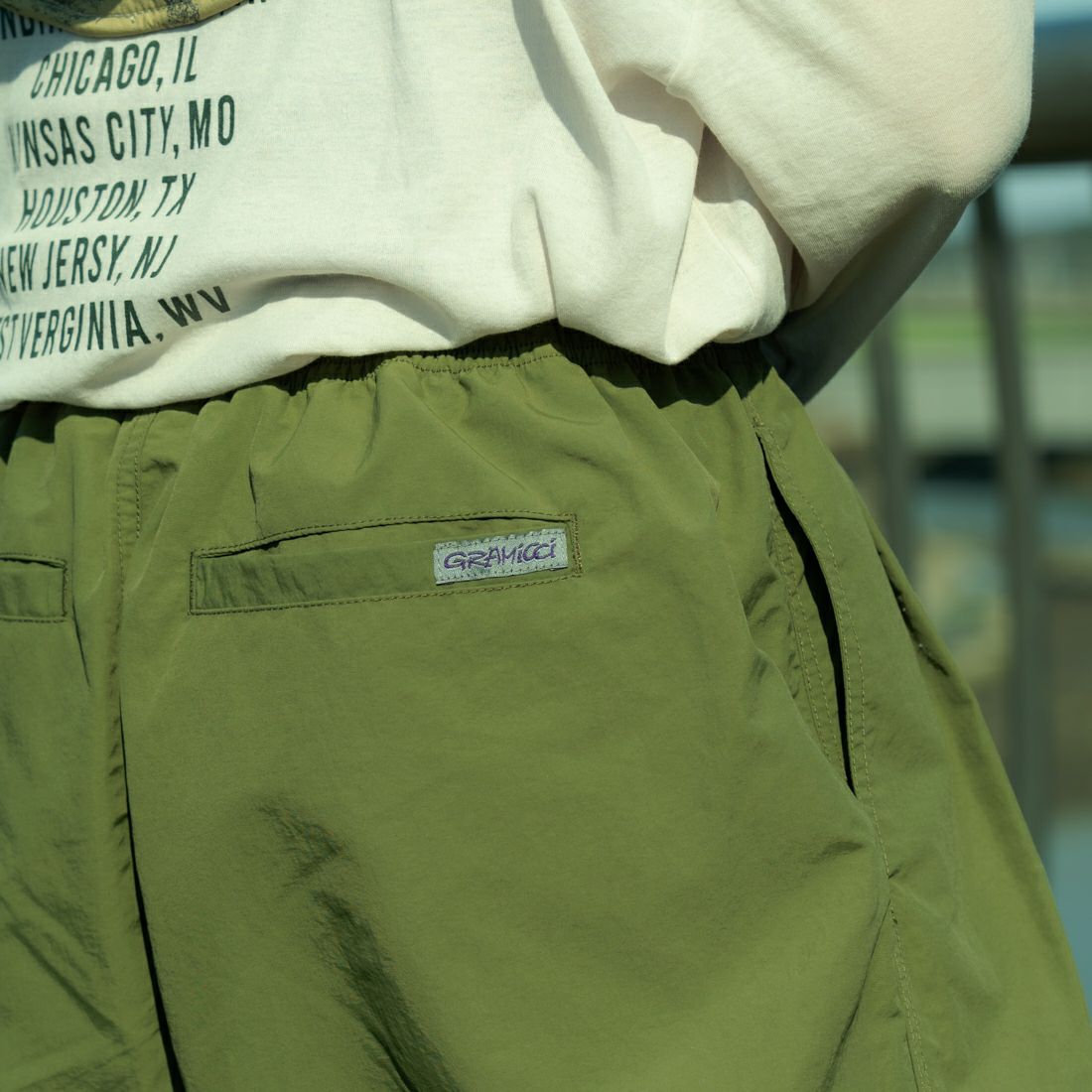 GRAMiCCi [グラミチ] 別注 2タックタッサーナイロンワイドパンツ [GUP5-S2050-JF] OLIVE