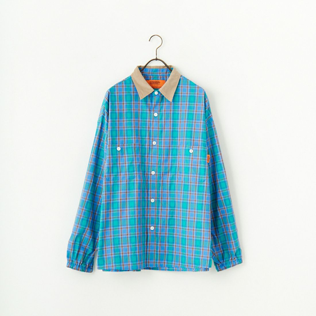 UNIVERSAL OVERALL [ユニバーサルオーバーオール] 別注 ビッグシルエットパジャマシャツ [U2511100IN-JF] BLU CHECK