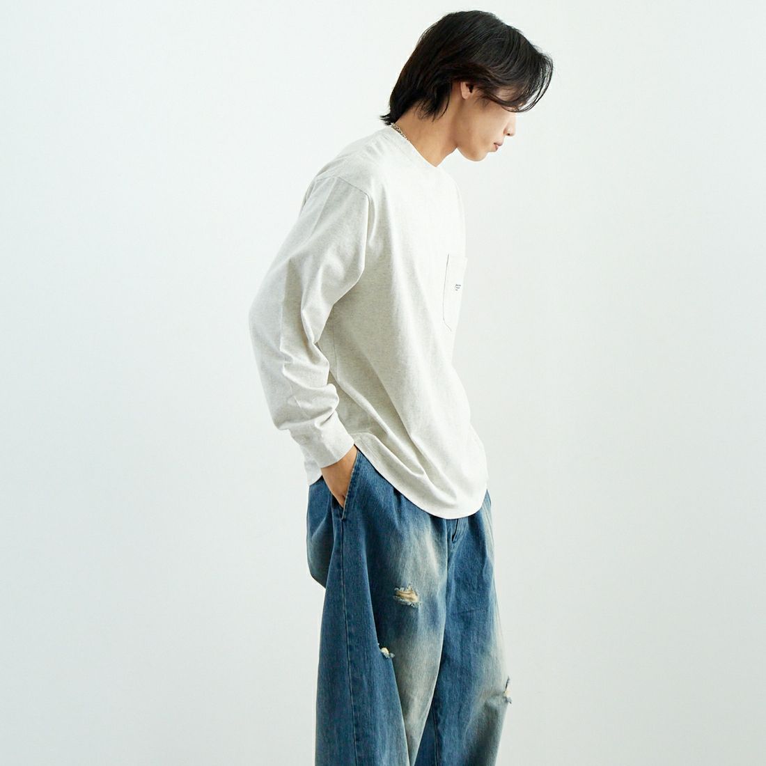 PENDLETON [ペンドルトン] ロングスリーブポケットTシャツ [5175-9008] 19 BIRCH &&モデル身長：179cm 着用サイズ：L&&