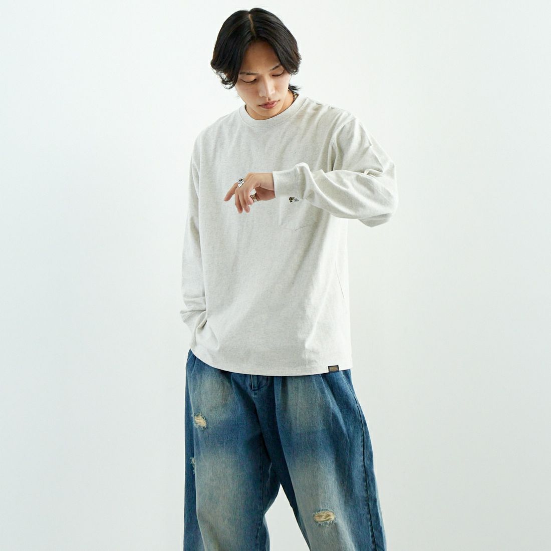 PENDLETON [ペンドルトン] ロングスリーブポケットTシャツ [5175-9008] 19 BIRCH &&モデル身長：179cm 着用サイズ：L&&