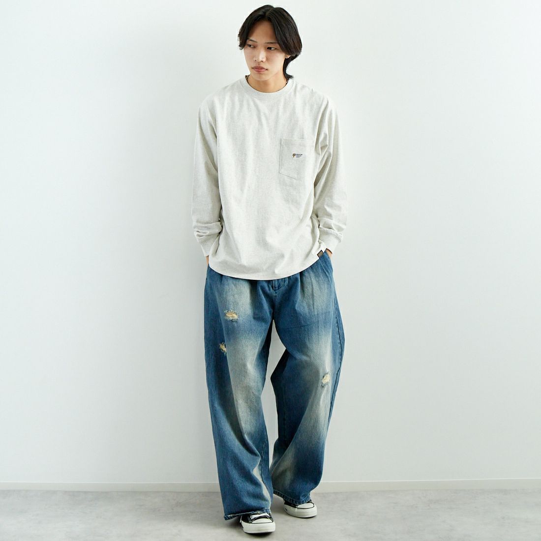 PENDLETON [ペンドルトン] ロングスリーブポケットTシャツ [5175-9008] 19 BIRCH &&モデル身長：179cm 着用サイズ：L&&