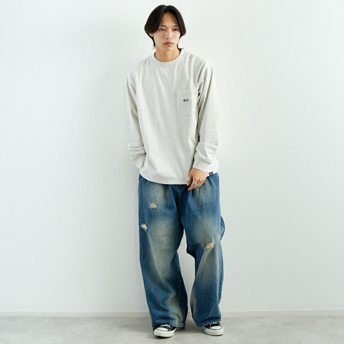 PENDLETON [ペンドルトン] ロングスリーブポケットTシャツ [5175-9008] 19 BIRCH &&モデル身長：179cm 着用サイズ：L&&
