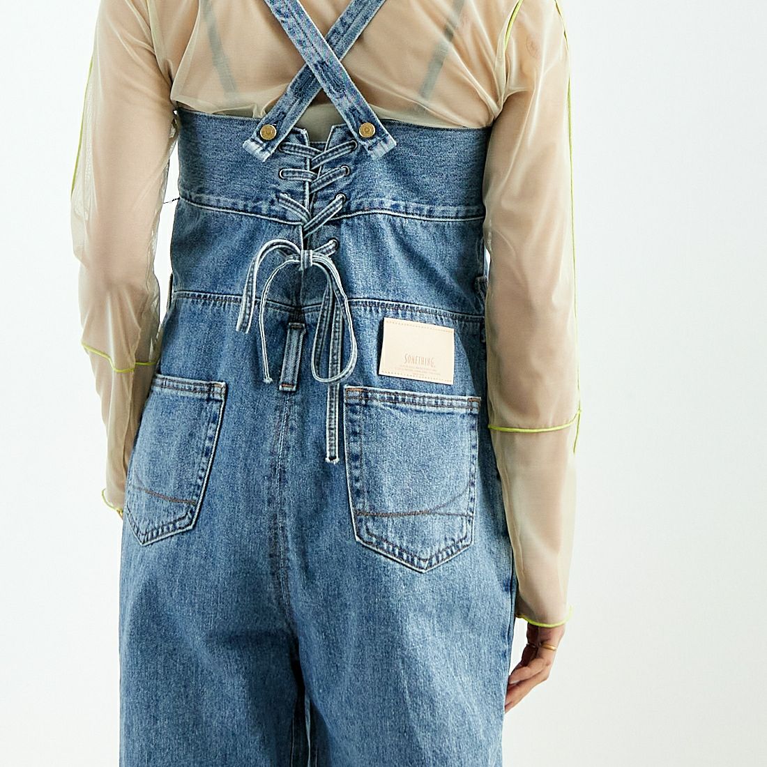 SOMETHING [サムシング] レースアップサロペット [SA1903] 94 L.BLUE