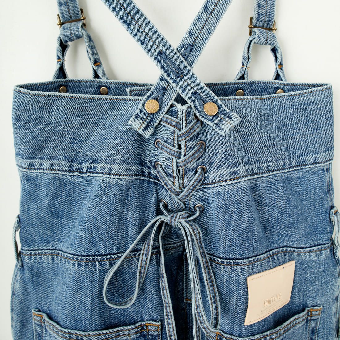 SOMETHING [サムシング] レースアップサロペット [SA1903] 94 L.BLUE