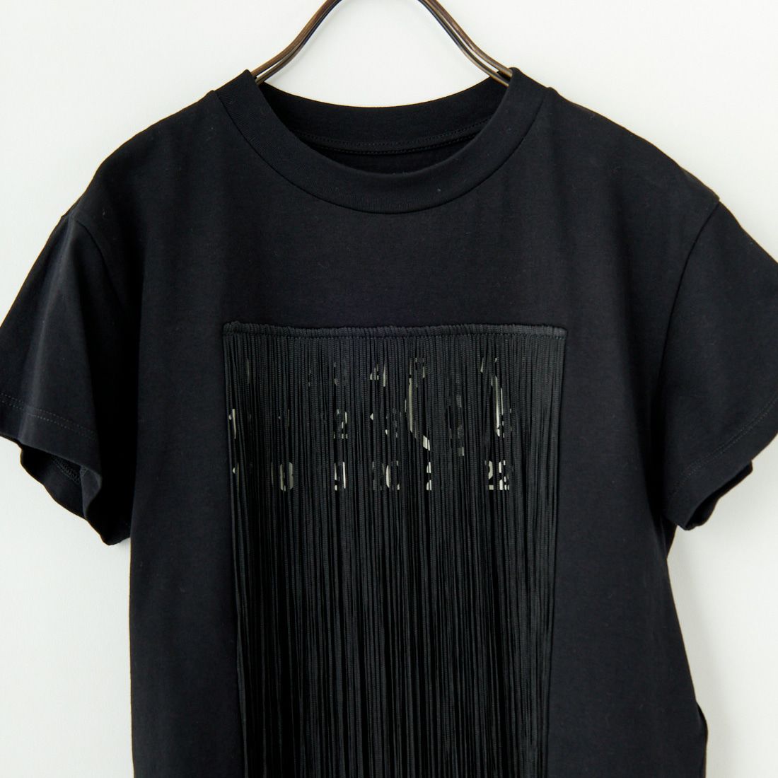 MM6 Maison Margiela [エムエムシックス メゾン マルジェラ] ショートスリーブフリンジTシャツ [S52GC0332-M20048] 900 BLACK