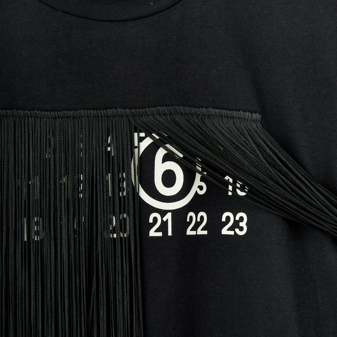 MM6 Maison Margiela [エムエムシックス メゾン マルジェラ] ショートスリーブフリンジTシャツ [S52GC0332-M20048] 900 BLACK