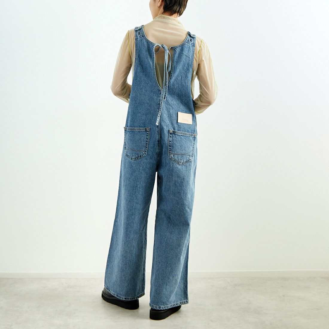 SOMETHING [サムシング] アメリカンスリーブオールインワン [SA1904] 94 L.BLUE &&モデル身長：160cm 着用サイズ：F&&