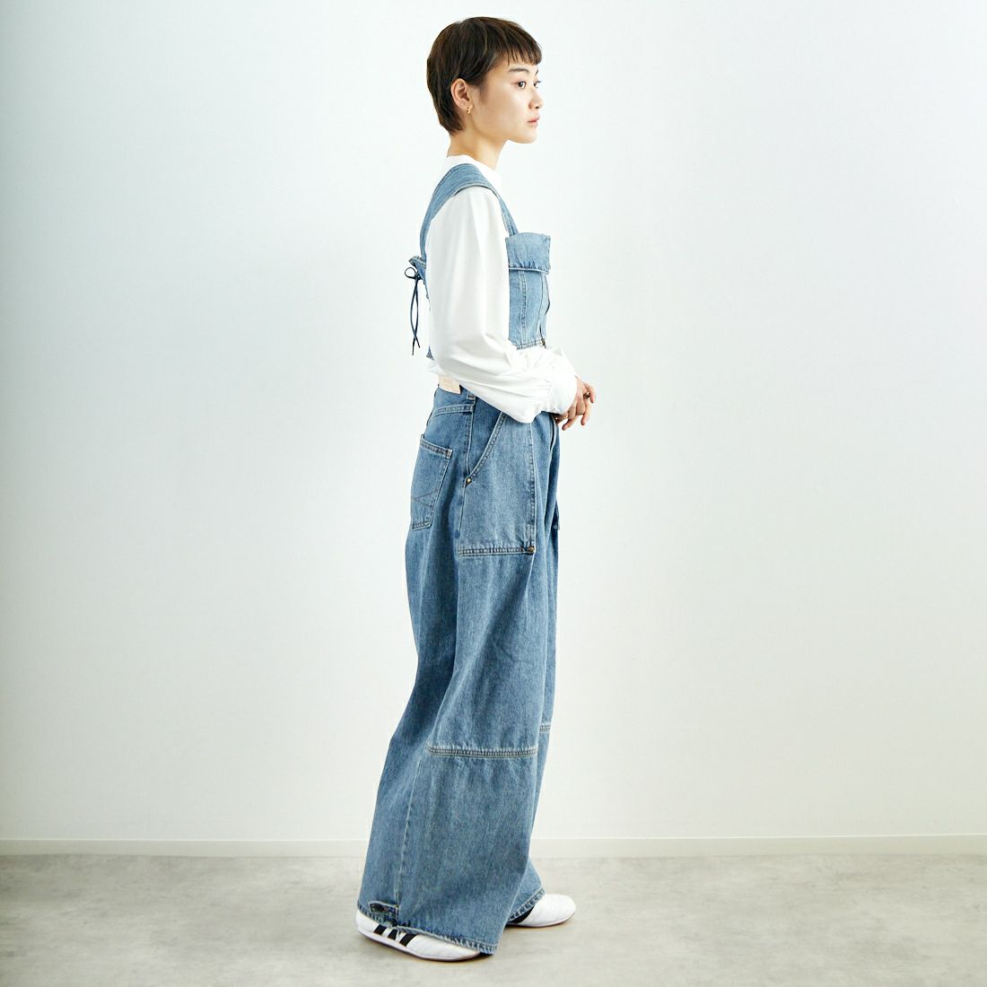 SOMETHING [サムシング] マルチウェイビスチェ [SAT003] 94 L.BLUE &&モデル身長：160cm 着用サイズ：F&&