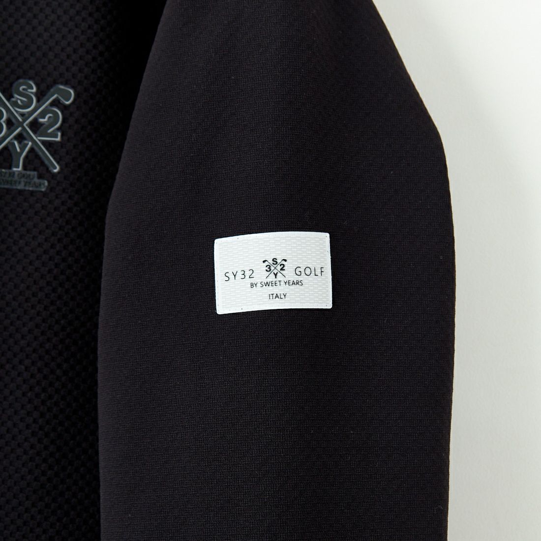 SY32 GOLF [エスワイサーティトゥ ゴルフ] スパイラルニット モックネックTシャツ [SYG-25S003] BLACK