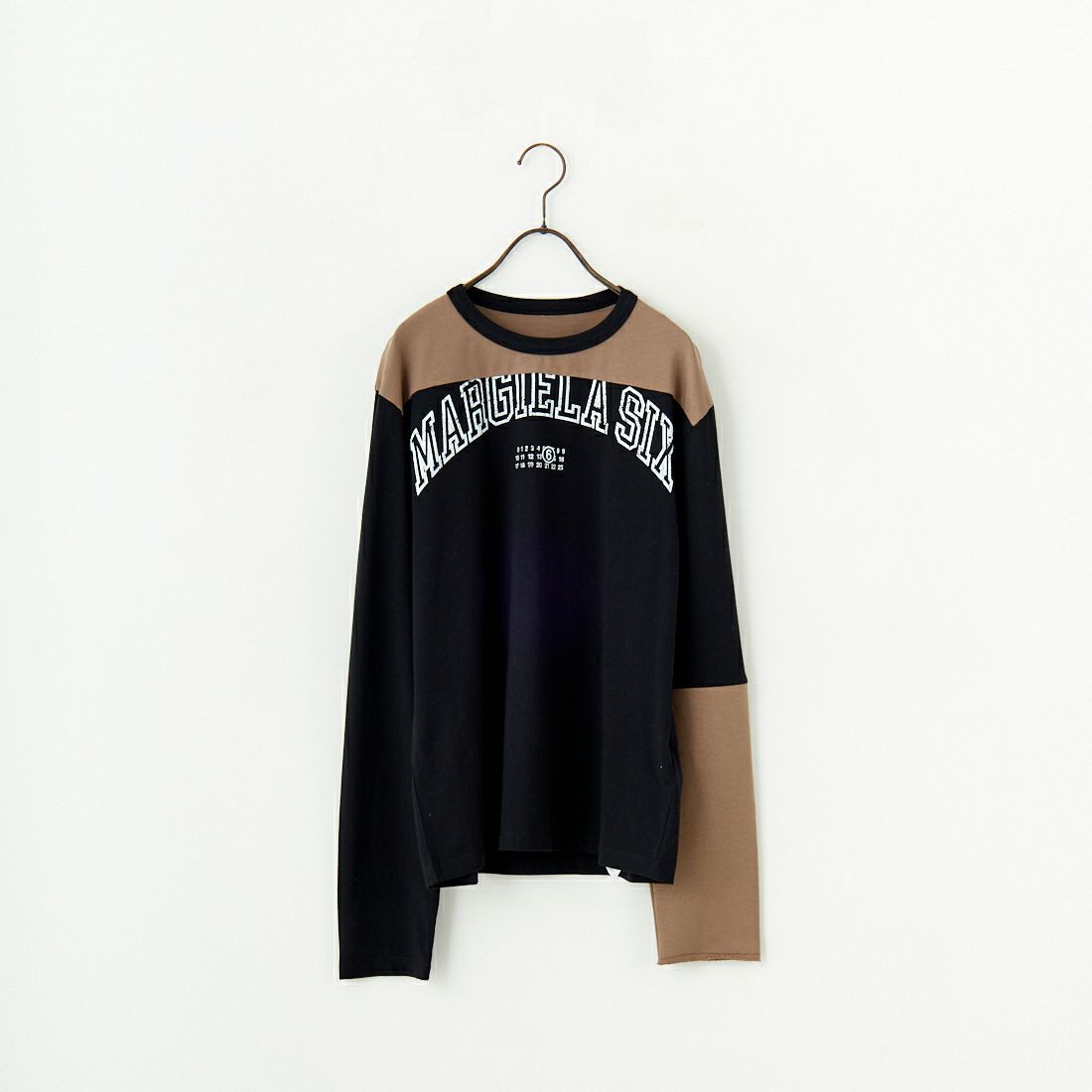 MM6 Maison Margiela [エムエムシックス メゾン マルジェラ] ロングスリーブパネル切替Tシャツ [SH0NH0010-S24312] 900 BLACK