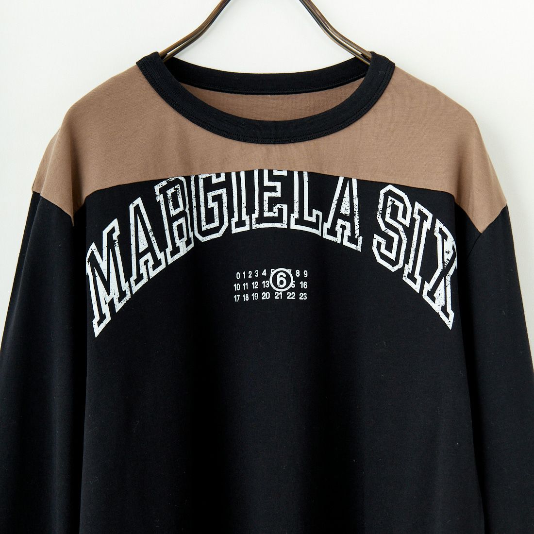 MM6 Maison Margiela [エムエムシックス メゾン マルジェラ] ロングスリーブパネル切替Tシャツ [SH0NH0010-S24312] 900 BLACK