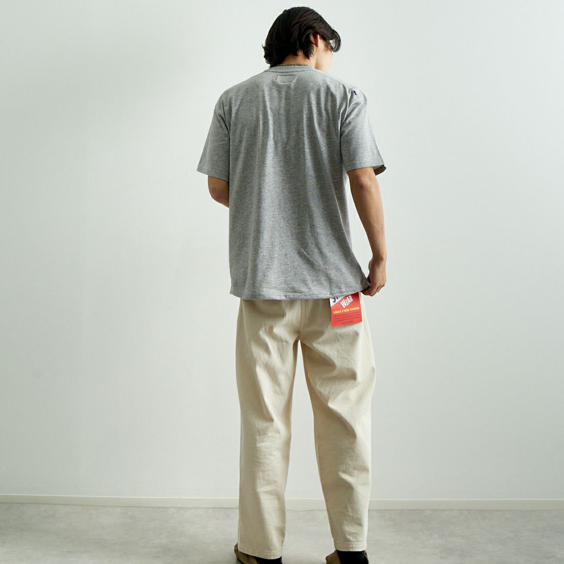 THE NORTH FACE PURPLE LABEL [ザ ノースフェイス パープルレーベル] ショートスリーブフィールドTシャツ [N25SH089] Z MX GRAY &&モデル身長：179cm 着用サイズ：L&&