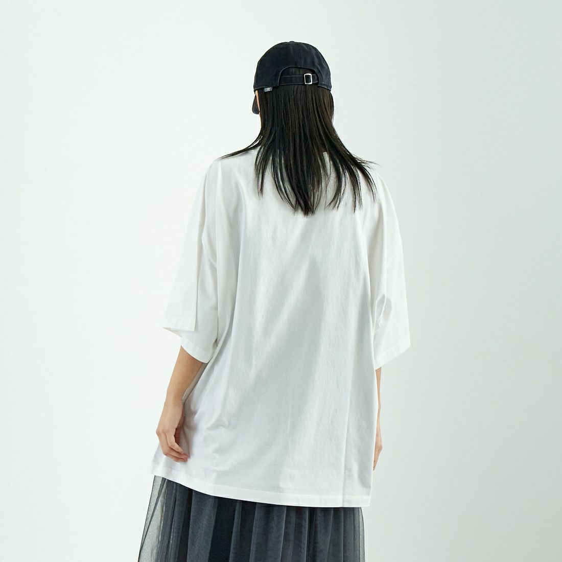 MM6 Maison Margiela [エムエムシックス メゾン マルジェラ] オーバーサイズTシャツ [S52GC0342-S24312] 101 OFF WH &&モデル身長：167cm 着用サイズ：S&&