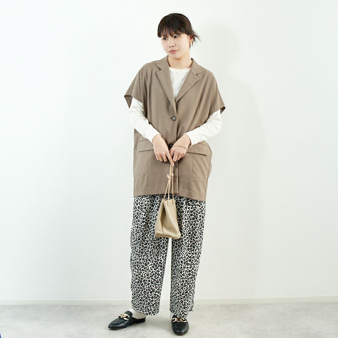 Jf Ready Made [ジェイエフレディメイド] ドット柄イージーパンツ [51286547] ｵﾌﾚｵﾊﾟｰﾄﾞ &&モデル身長：167cm 着用サイズ：M&&
