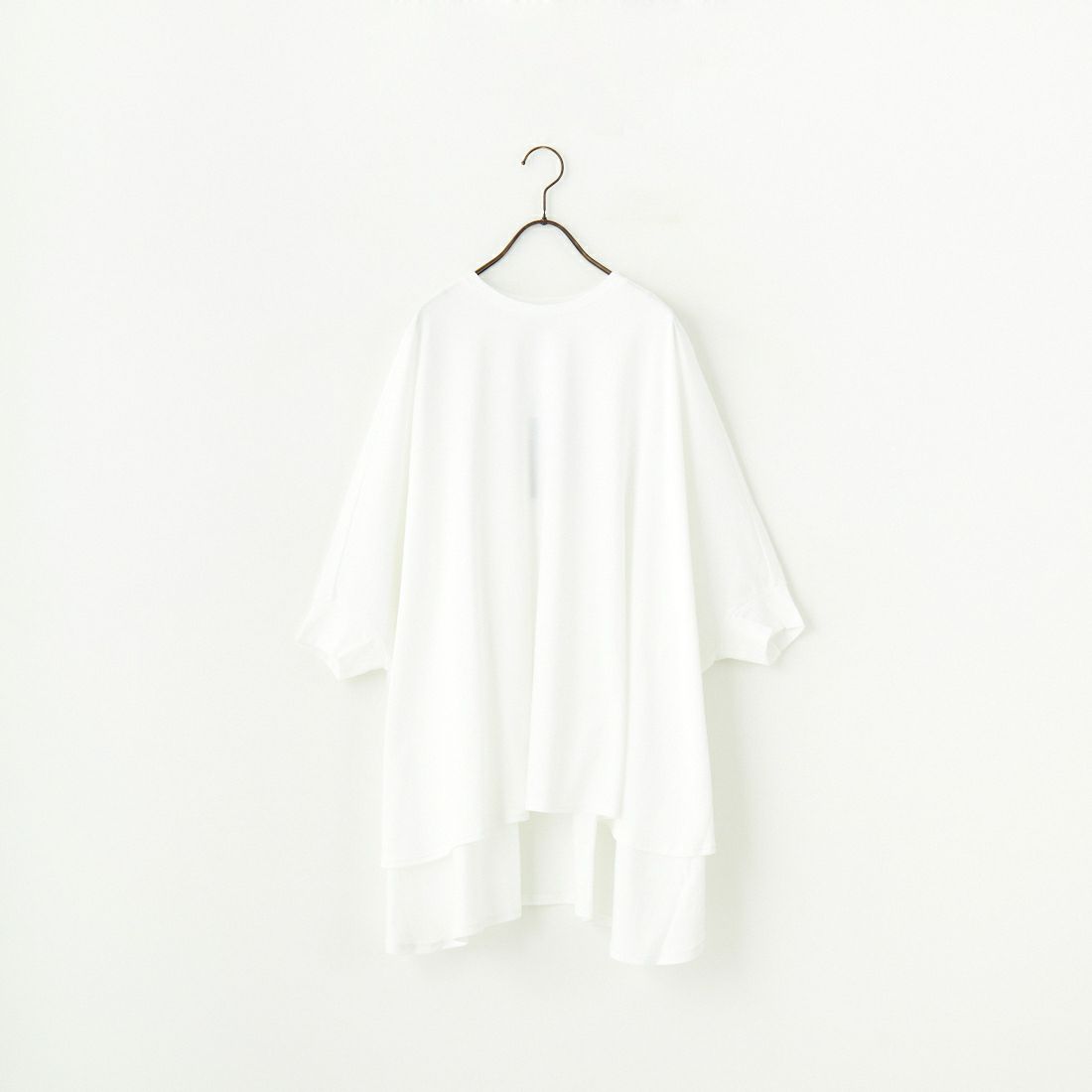 mizuiro ind [ミズイロインド] 別注 ワイドシルエット コクーンTシャツ [50041-JF] OFF WHITE