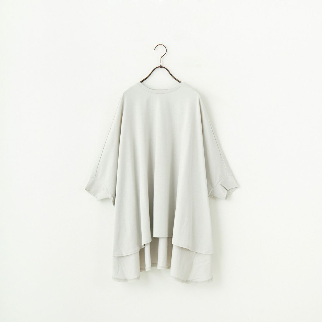 mizuiro ind [ミズイロインド] 別注 ワイドシルエット コクーンTシャツ [50041-JF] GREIGE