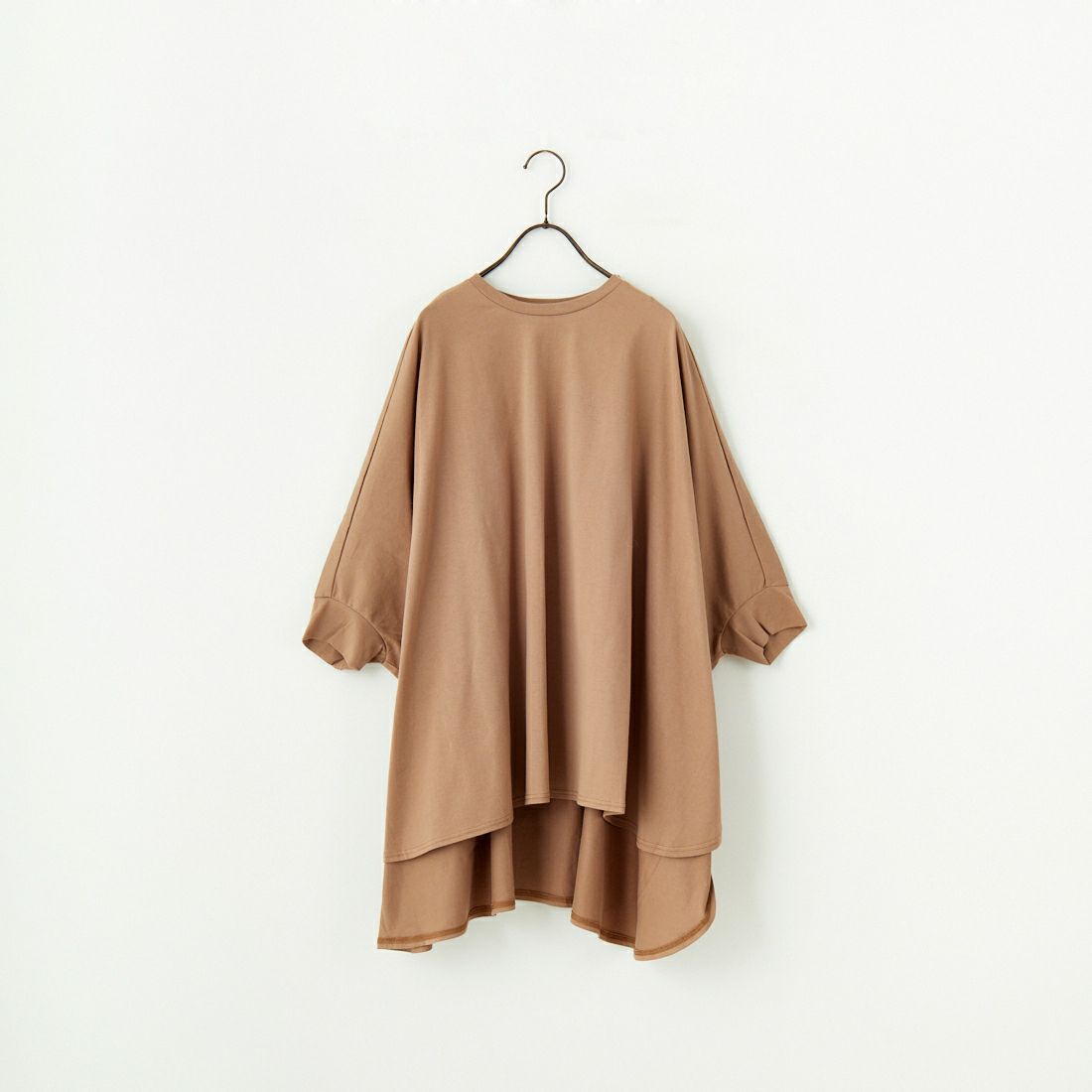 mizuiro ind [ミズイロインド] 別注 ワイドシルエット コクーンTシャツ [50041-JF] CAMEL