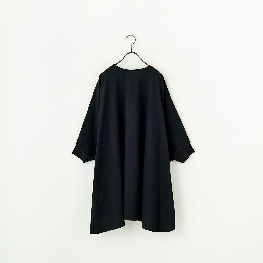 mizuiro ind [ミズイロインド] 別注 ワイドシルエット コクーンTシャツ [50041-JF] BLACK