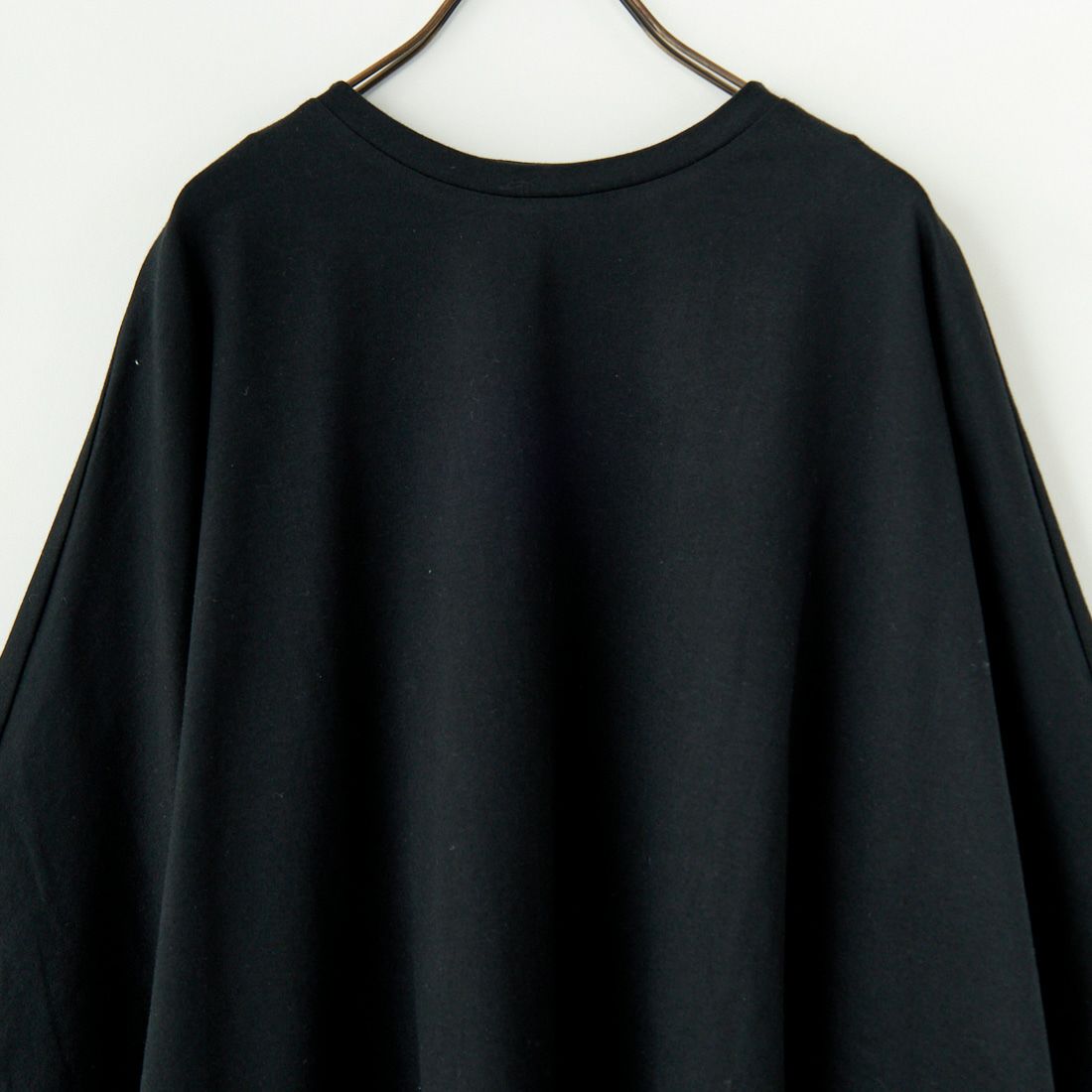 mizuiro ind [ミズイロインド] 別注 ワイドシルエット コクーンTシャツ [50041-JF] BLACK
