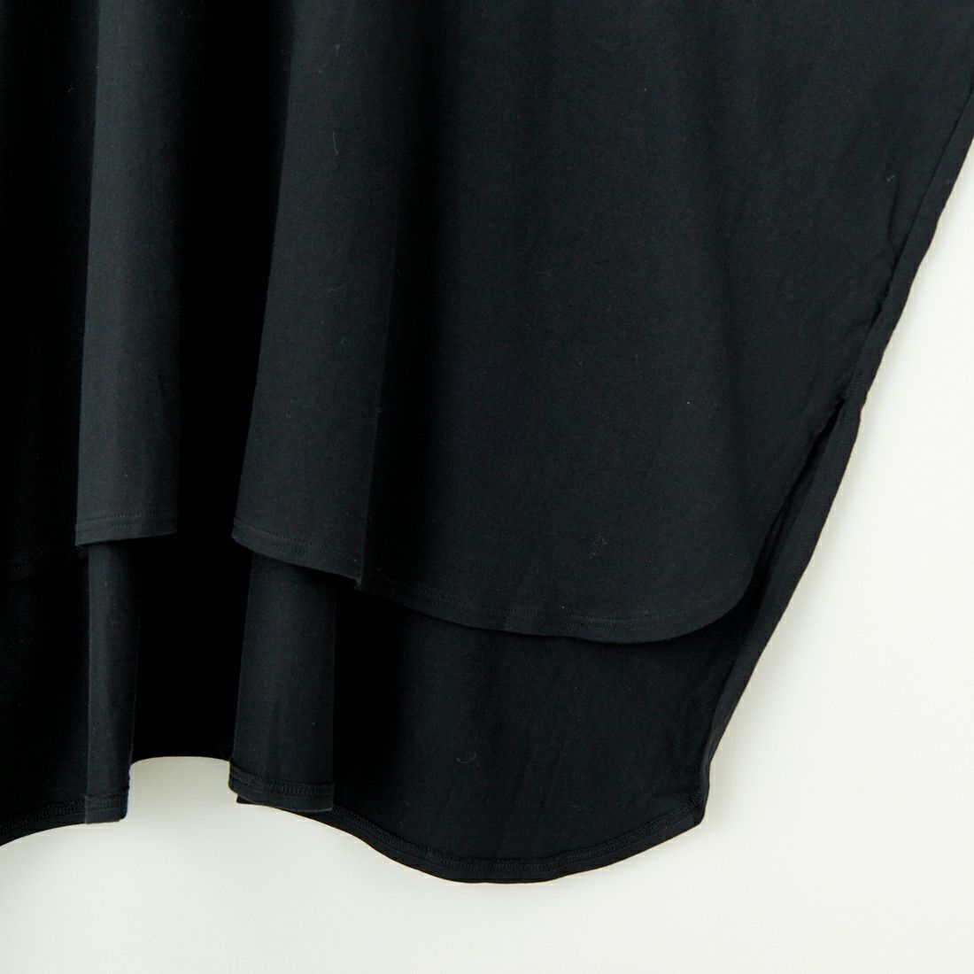 mizuiro ind [ミズイロインド] 別注 ワイドシルエット コクーンTシャツ [50041-JF] BLACK