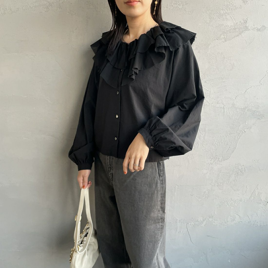 99 BLACK&&モデル身長：160cm 着用サイズ：F&&