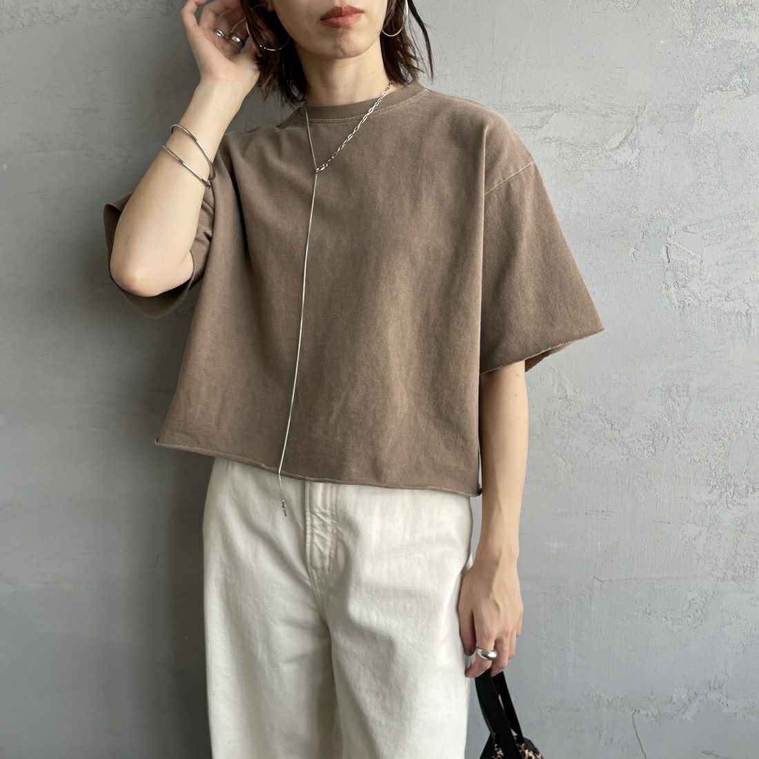 STAR&STRIPE [スターアンドストライプ] 別注 カットオフ ショート丈ワイドシルエットTシャツ [DDMD-095-JF] CHARCOAL