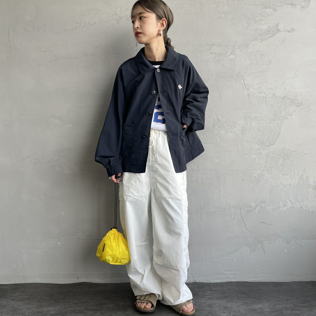 DANTON [ダントン] ドルマンスリーブジャケット [DT-A0652TNY] NAVY &&モデル身長：150cm 着用サイズ：36&&