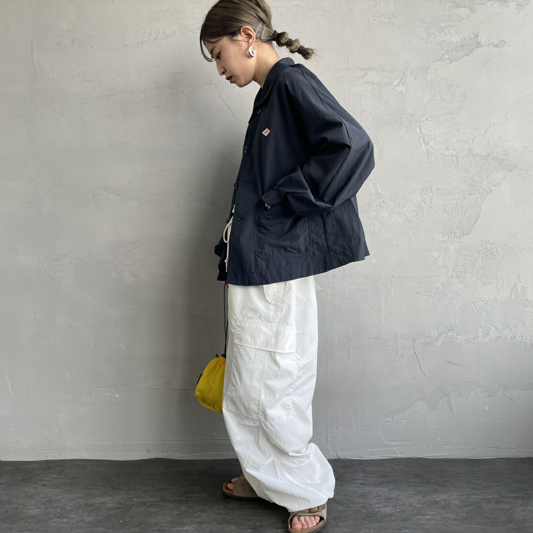 DANTON [ダントン] ドルマンスリーブジャケット [DT-A0652TNY] NAVY &&モデル身長：150cm 着用サイズ：36&&