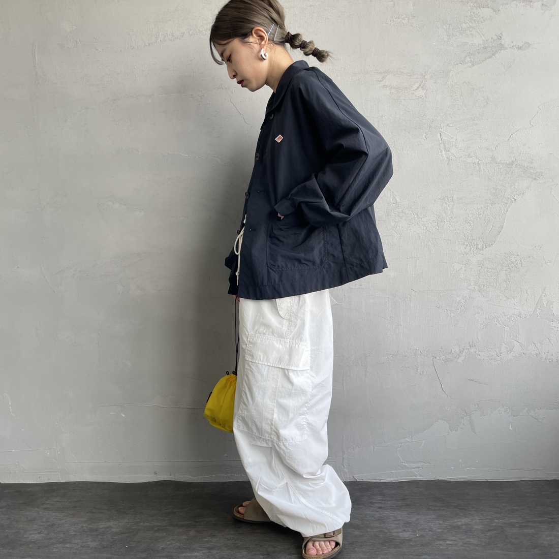 DANTON [ダントン] ドルマンスリーブジャケット [DT-A0652TNY] NAVY &&モデル身長：150cm 着用サイズ：36&&