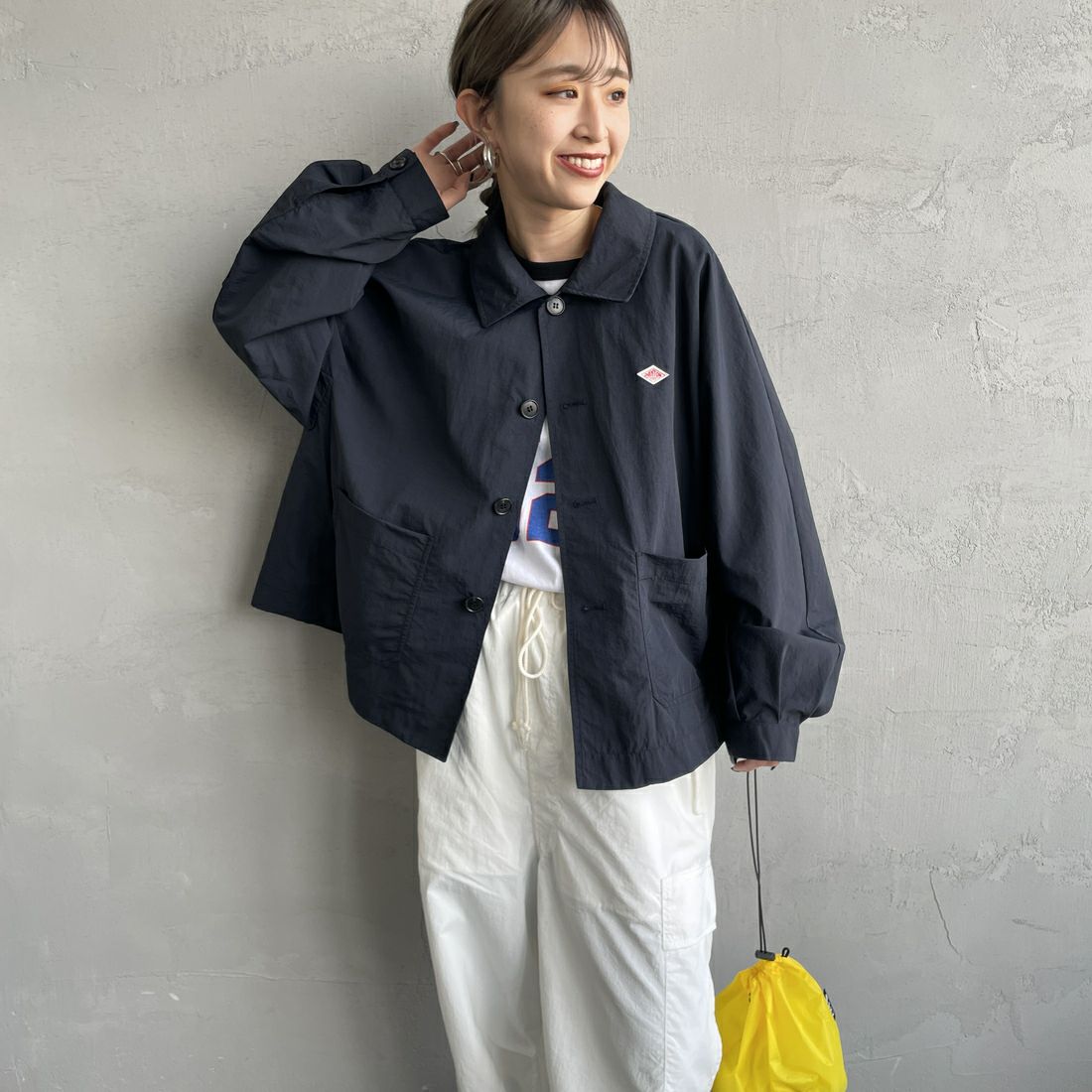 DANTON [ダントン] ドルマンスリーブジャケット [DT-A0652TNY] NAVY &&モデル身長：150cm 着用サイズ：36&&