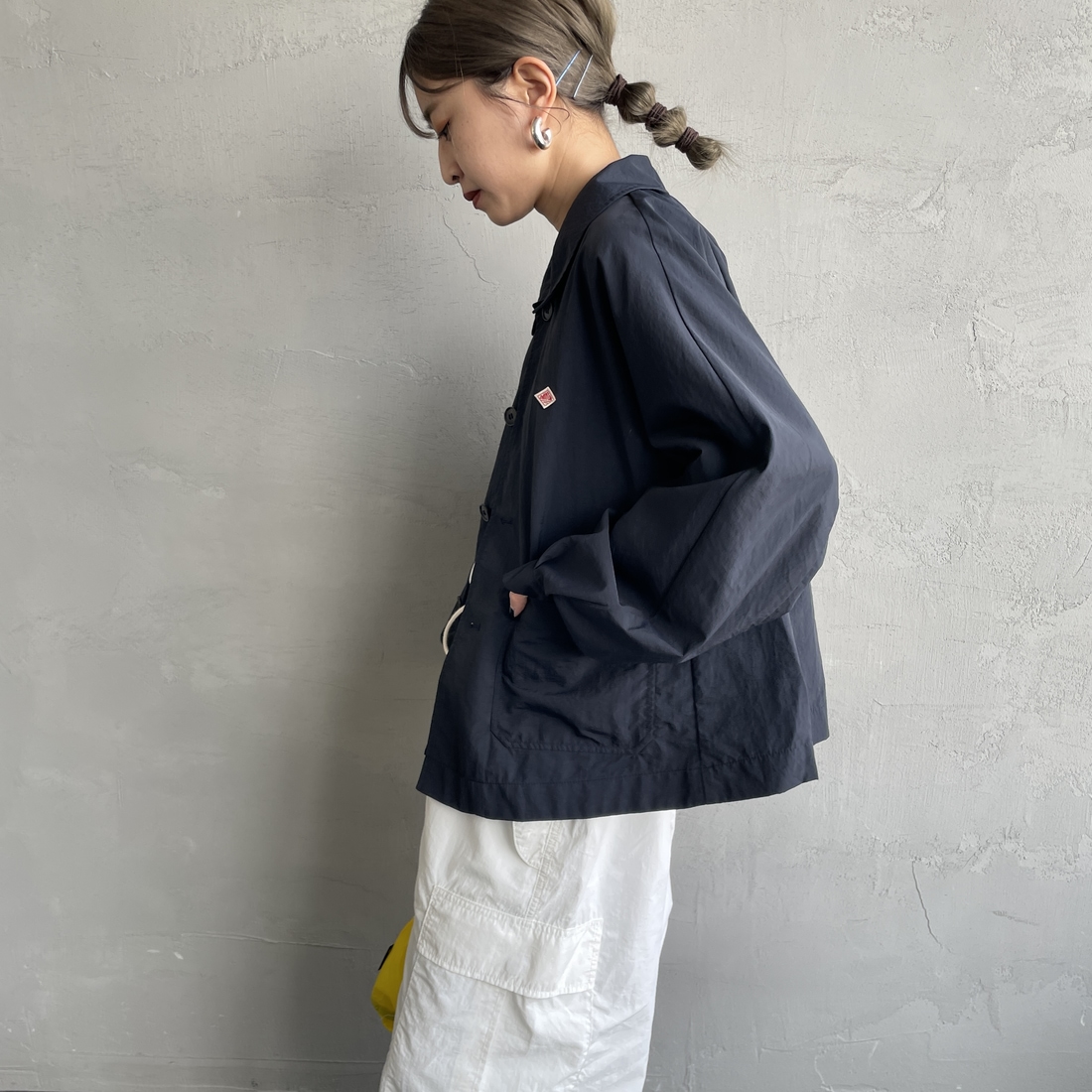 DANTON [ダントン] ドルマンスリーブジャケット [DT-A0652TNY] NAVY &&モデル身長：150cm 着用サイズ：36&&