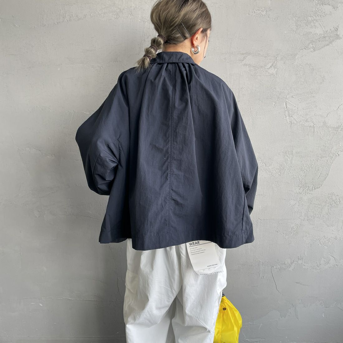 DANTON [ダントン] ドルマンスリーブジャケット [DT-A0652TNY] NAVY &&モデル身長：150cm 着用サイズ：36&&