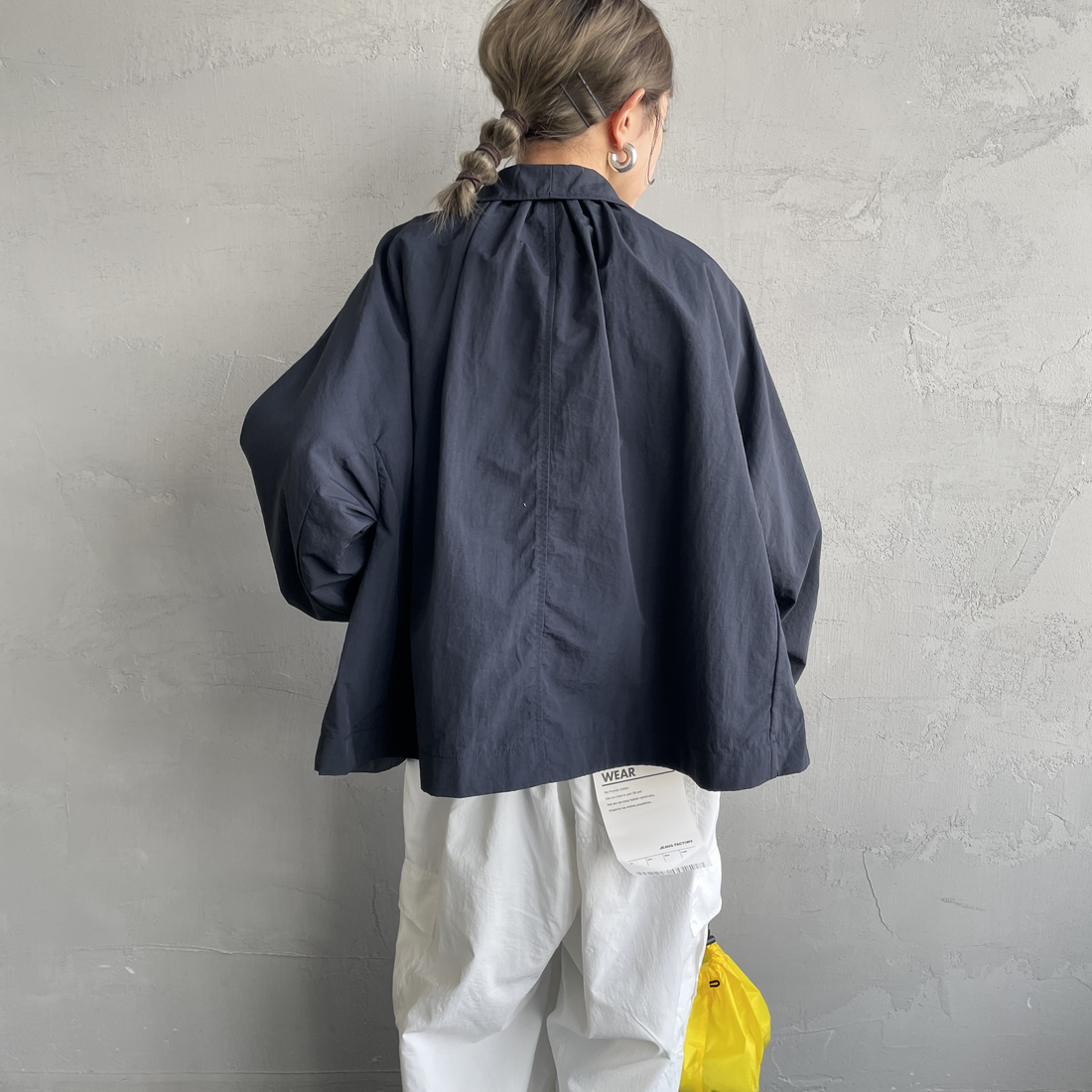 DANTON [ダントン] ドルマンスリーブジャケット [DT-A0652TNY] NAVY &&モデル身長：150cm 着用サイズ：36&&