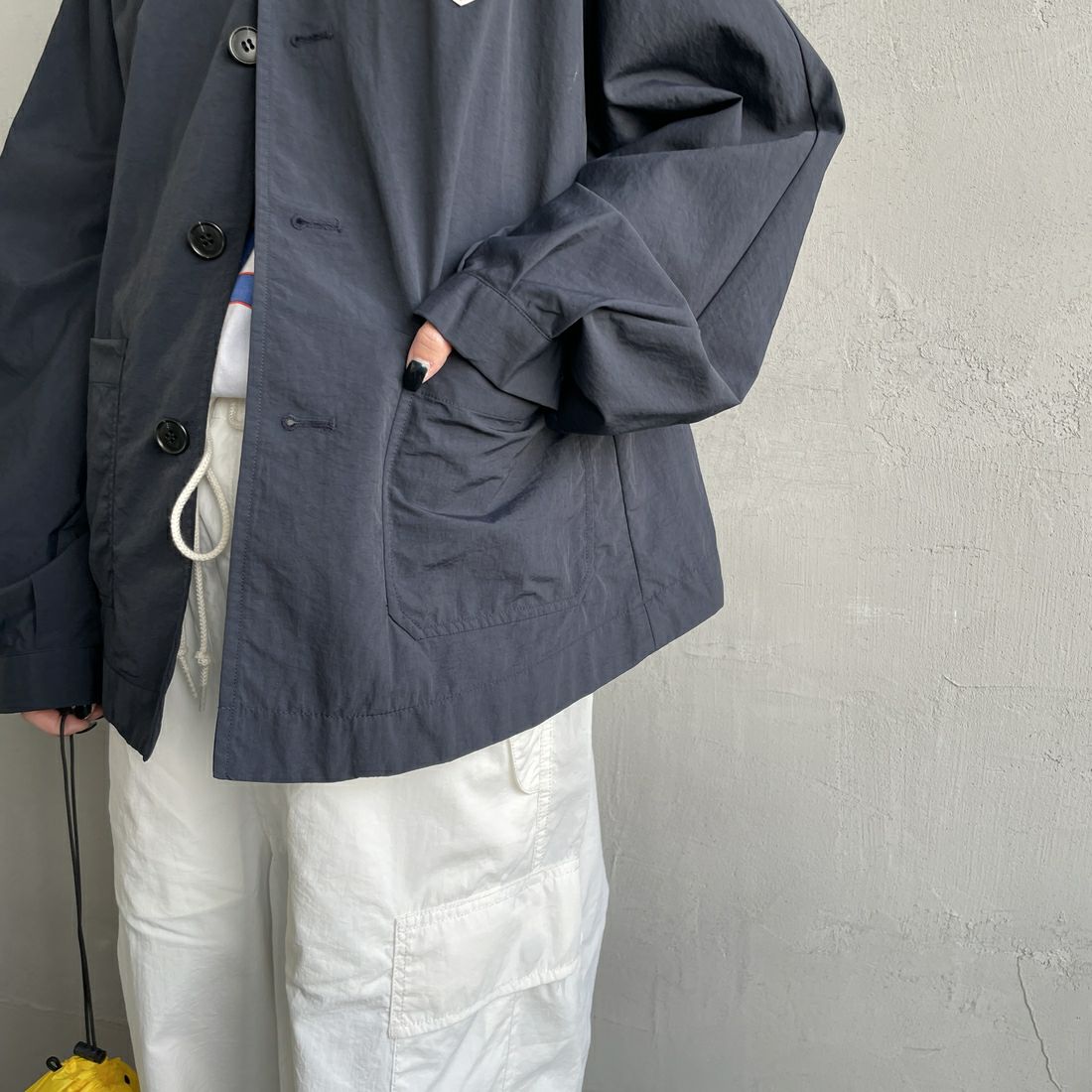 DANTON [ダントン] ドルマンスリーブジャケット [DT-A0652TNY] NAVY &&モデル身長：150cm 着用サイズ：36&&