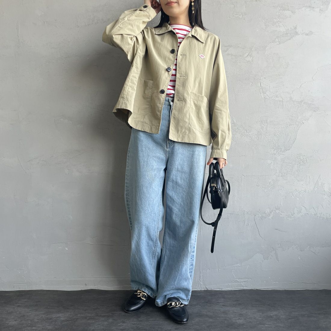 DANTON [ダントン] ドルマンスリーブジャケット [DT-A0652TNY] BEIGE &&モデル身長：160cm 着用サイズ：36&&