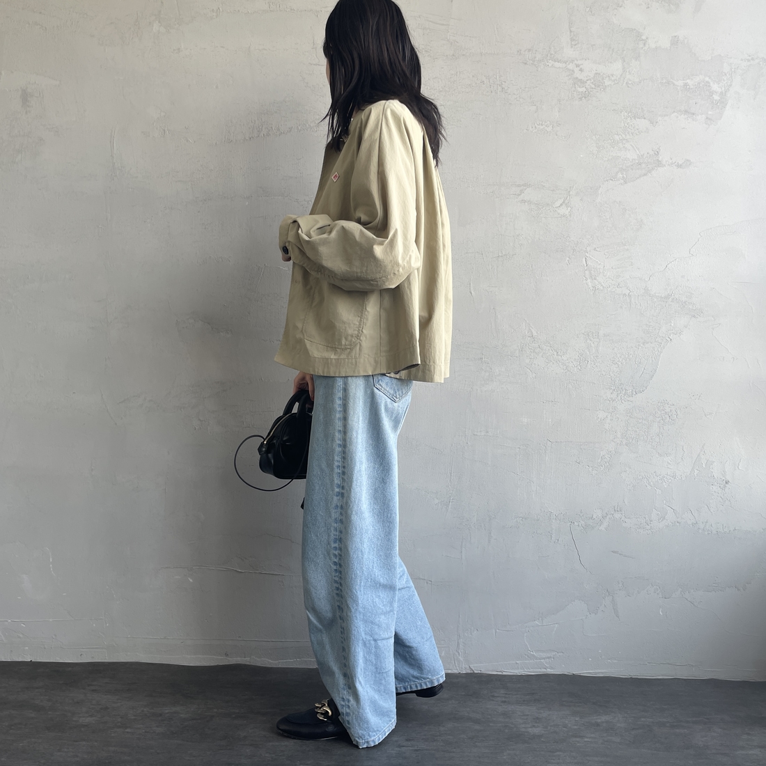 DANTON [ダントン] ドルマンスリーブジャケット [DT-A0652TNY] BEIGE &&モデル身長：160cm 着用サイズ：36&&