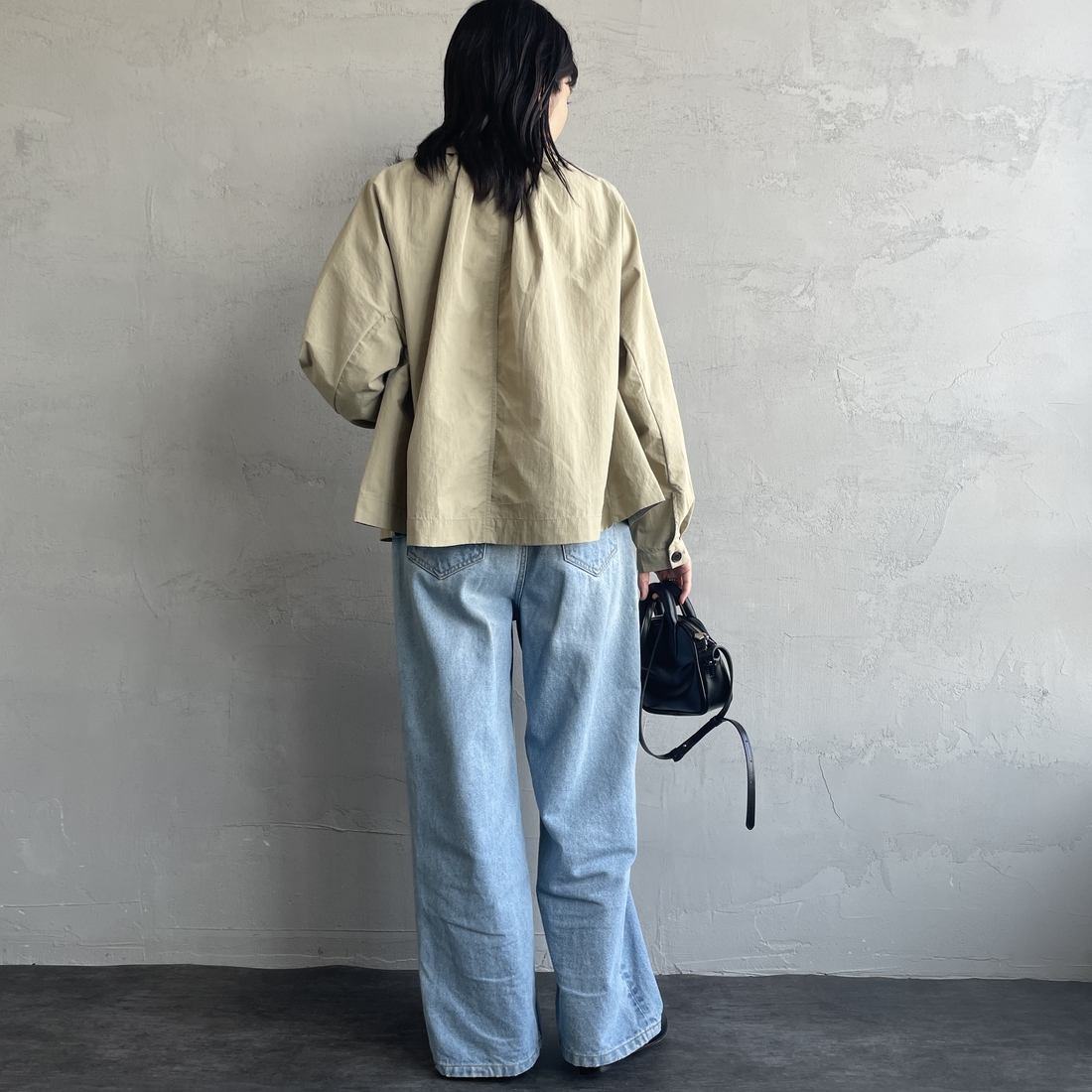 DANTON [ダントン] ドルマンスリーブジャケット [DT-A0652TNY] BEIGE &&モデル身長：160cm 着用サイズ：36&&