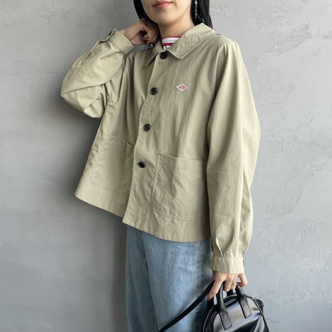 DANTON [ダントン] ドルマンスリーブジャケット [DT-A0652TNY] BEIGE &&モデル身長：160cm 着用サイズ：36&&